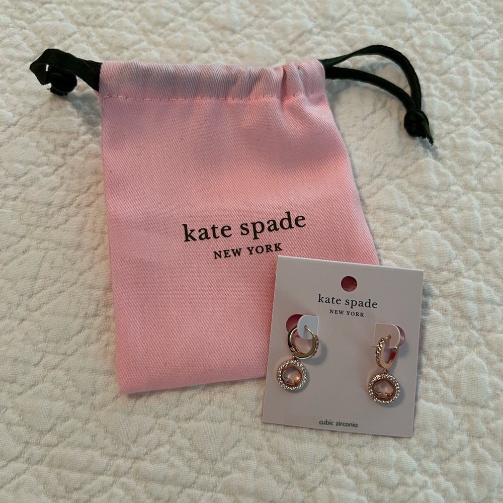 Kate Spade “Spot the Spade” Earrings in Rose Gold